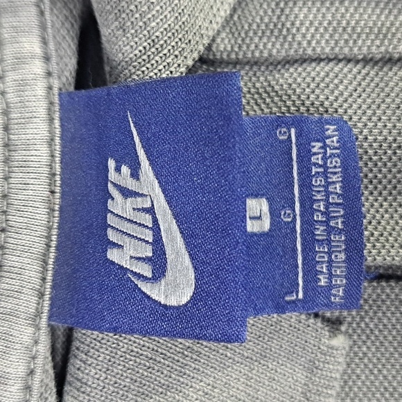 Y2K Nike Swoosh logo smoke gray 2 button LG casual polo shirt - Picture 5 of 5